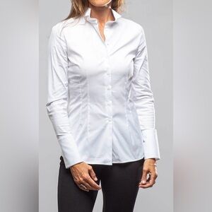 WALTER VOULAZ White Naomi Tuxedo Collar Shirt